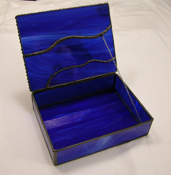 Stained Glass Dolphin Chest Open